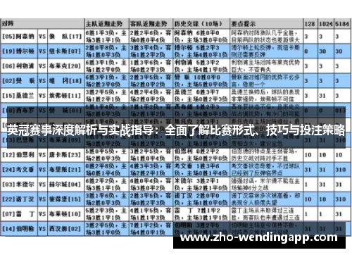 英冠赛事深度解析与实战指导：全面了解比赛形式、技巧与投注策略